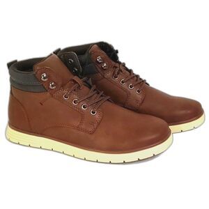Goodfellow Maxwell Men's Brown High Top Polished Lace-Up Faux Leather Boots NEW!